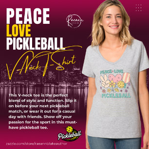 Dames V-hals T-shirt met opschrift Ladies' Peace L