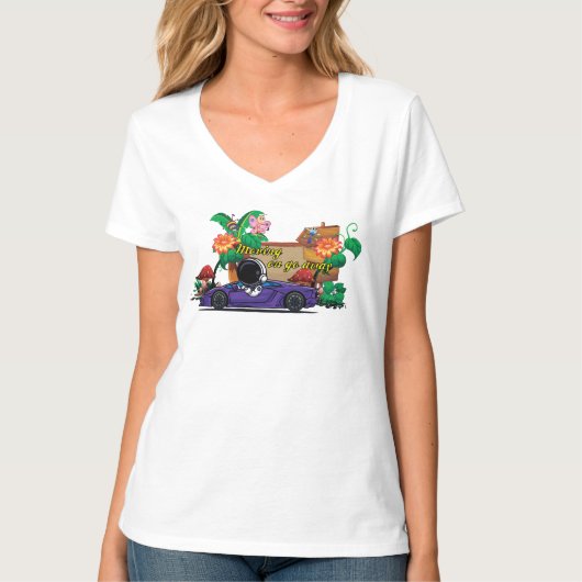 Dames V-hals T-shirt 'Moving on' (Voorkant)