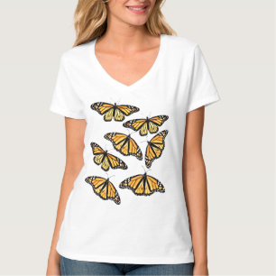 Dames V Hals T-shirt Veel Monarchen