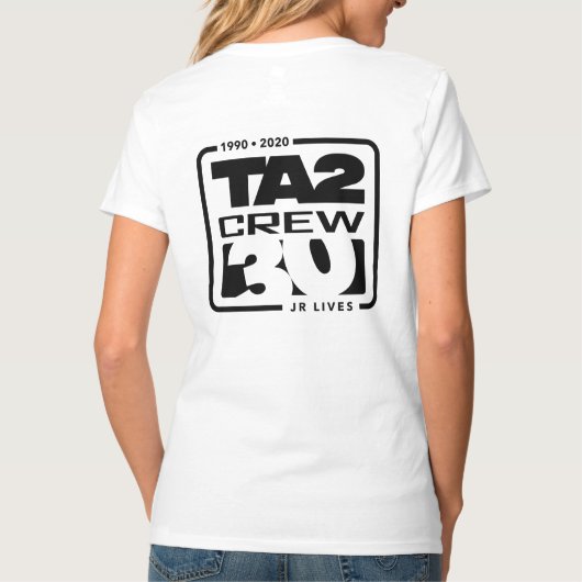 Dames V-Neck (wit) T-shirt (Achterkant)