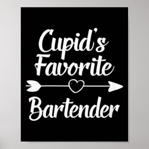 Dames Valentijnsdag Cupido's Favoriete Barman V- Poster