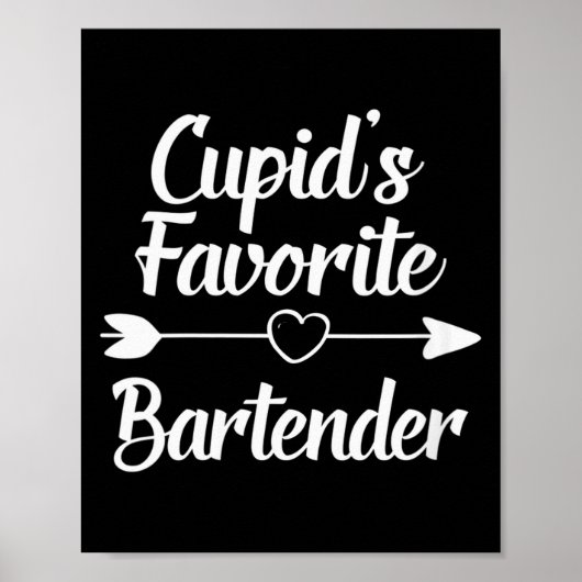 Dames Valentijnsdag Cupido's Favoriete Barman V- Poster (Voorkant)