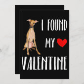 Dames Valentijnsdag gevonden Italiaanse Windhond Feestdagenkaart (Voorkant / Achterkant)