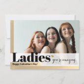 Dames van de Amazing Gold Galentine's Day Feestdagenkaart (Voorkant)