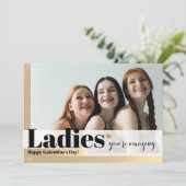 Dames van de Amazing Gold Galentine's Day Feestdagenkaart (Staand voorkant)