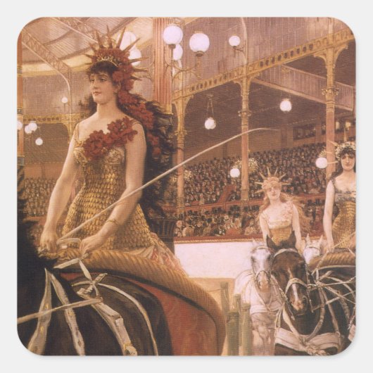 Dames van de auto's (ook bekend als Circus) door J Vierkante Sticker (Voorkant)