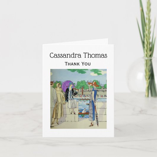  Dames van de jaren 20 bij het Race Regatta Bedankkaart (Voorkant)