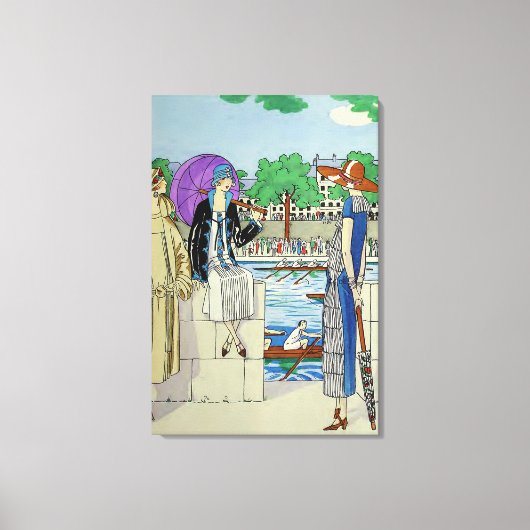  Dames van de jaren 20 bij het Race Regatta Canvas Afdruk (Voorkant)