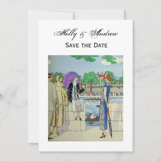  Dames van de jaren 20 bij het Race Regatta Kaart (Voorkant)