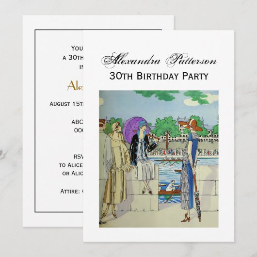  Dames van de jaren 20 bij het Race Regatta Kaart (Voorkant / Achterkant)