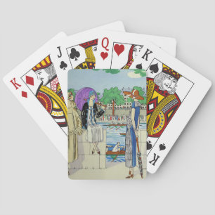  Dames van de jaren 20 bij het Race Regatta Pokerkaarten