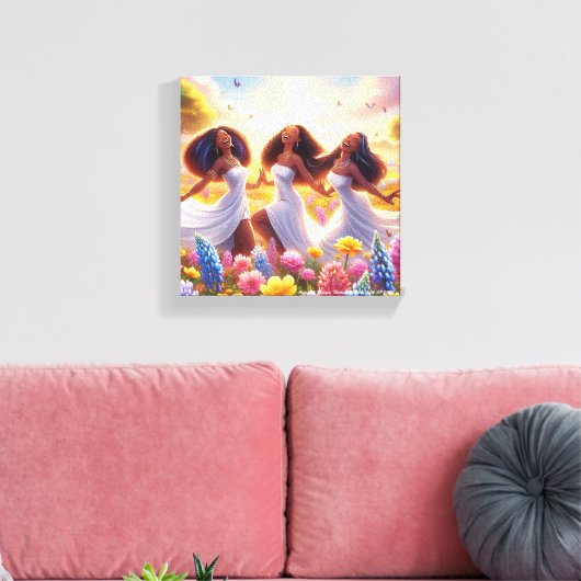 Dames van de lente canvas afdruk (Insitu (Woonkamer))