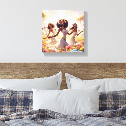 Dames van de lente, vol.2 canvas afdruk (Insitu (Slaapkamer))