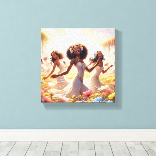 Dames van de lente, vol.2 canvas afdruk (Insitu (Houten vloer))