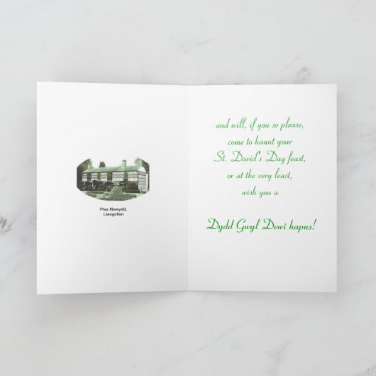 Dames van Llangollen St. David's Day groet Kaart (Binnen)