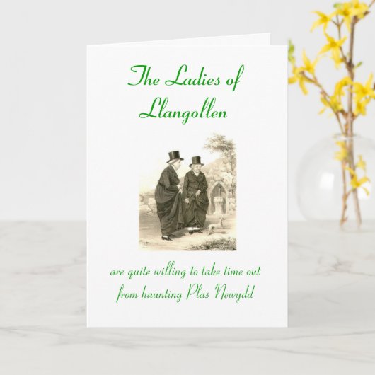 Dames van Llangollen St. David's Day groet Kaart (Gele Bloem)