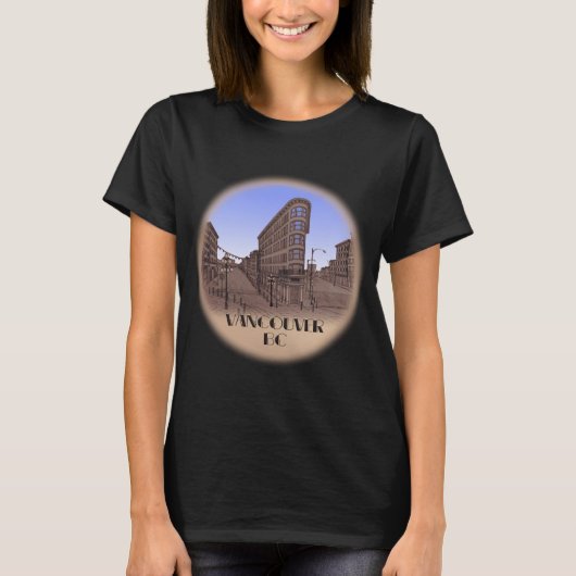 Dames Vancouver T-shirt Organic Gastown Souvenir (Voorkant)