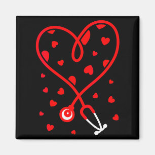 Dames verpleegster stethoscoop hart Valentijnsdag  Magneet