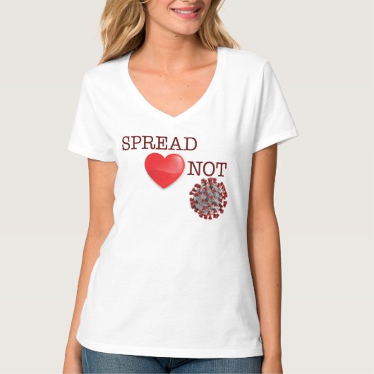 Dames Verspreiden <3 Niet Covid T-shirt (Voorkant)