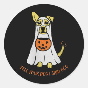 Dames Vertel Hond Gezegd Boe Tarief Honden Hallowe Ronde Sticker