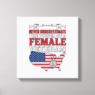 Dames veteran kracht patriottisch vintage shirt on canvas afdruk