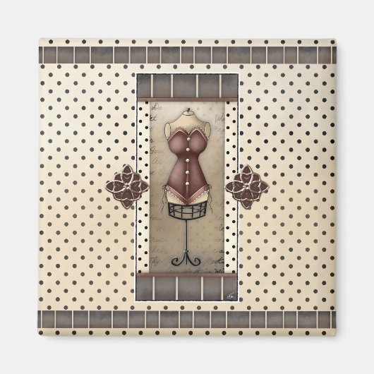 Dames  Victoriaans Corset Koelkast Magneet (Voorkant)