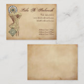 Dames Victoriaans Steampunk-profielkaart Visitekaartje (Voorkant / Achterkant)