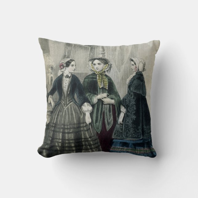 Dames , Victoriaans vrouw met feesten Kussen (Voorkant)