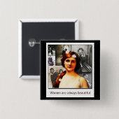 dames vierkante button 5,1 cm (Voorkant /achterkant)