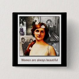 dames vierkante button 5,1 cm