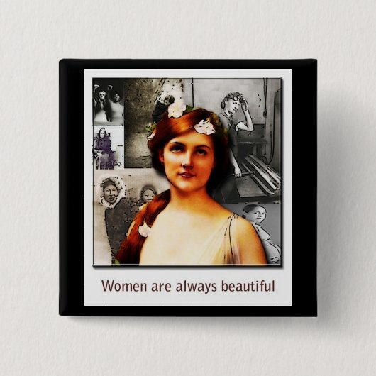 dames vierkante button 5,1 cm (Voorkant)