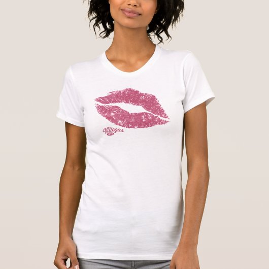 Dames Villegas Lips Pink T-Shirt (Voorkant)