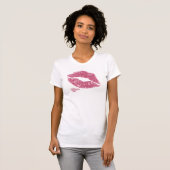 Dames Villegas Lips Pink T-Shirt (Voorkant volledig)