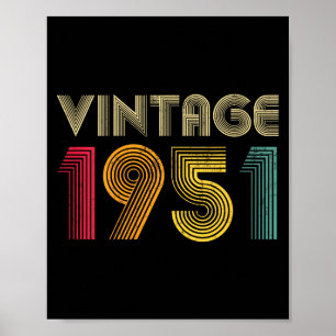 Dames Vintage 1951 75e verjaardag 75 jaar oud Re Poster
