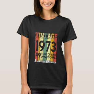 Dames Vintage 1973 49 Jaar Uitstekend 49e T-shirt