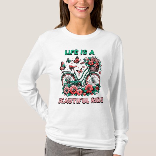 Dames vintage fietsen t-shirt (Voorkant)