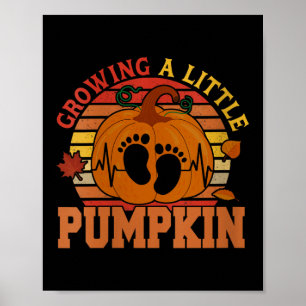 Dames Vintage Groeiende Kleine Thanksgiving Pompoe Poster