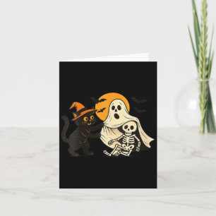 Dames Vintage Halloween Zwarte Kat Onthullend Kaart