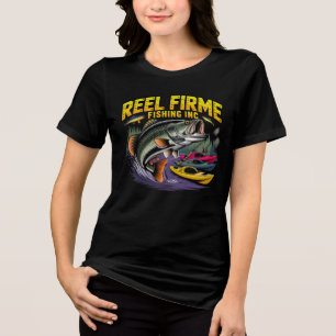 Dames Vintage Reel Firme Fishing Inc Bass T-Shirt