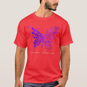 Dames Vlinder Paarse Lint Overdosis Bewustzijn T-shirt