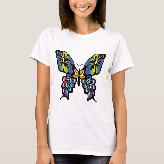 Dames vlinderontwerp van Papillon. T-shirt (Voorkant)