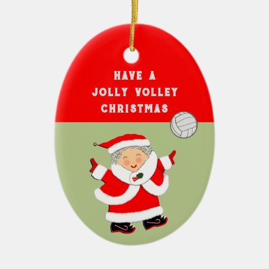 Dames Volleybal Kerst Collectie Keramisch Ornament (Voorkant)