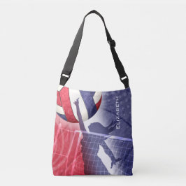 Dames volleybal rood wit blauw tote bag