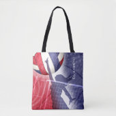 Dames volleybal rood wit blauw tote bag (Voorkant)