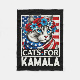 Dames voor Kamala Funny Cat 2024 President Kamala- Fleece Deken