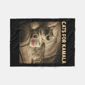 Dames voor Kamala Funny Cat 2024 President Kamala Fleece Deken (Voorkant (Horizontaal))