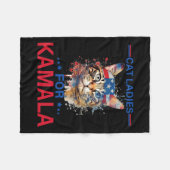 Dames voor Kamala Funny Cat 2024 President Kamala- Fleece Deken (Voorkant (Horizontaal))