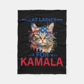 Dames voor Kamala Funny Cat 2024 President Kamala- Fleece Deken (Voorkant)