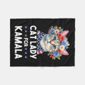 Dames voor Kamala Funny Cat 2024 President Kamala- Fleece Deken (Voorkant (Horizontaal))