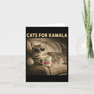 Dames voor Kamala Funny Cat 2024 President Kamala Kaart
